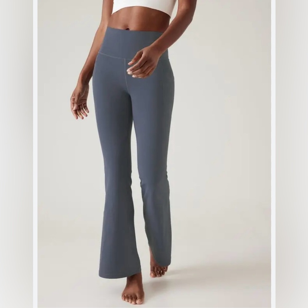 Athleta High-Rise Flare Active Pants in Slate Gray